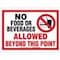 Brady No Header, No Food Or Beverages Allowed Beyond This Point, 10 in W x 14 in H, Rectangle, Polyester 103893 - alternate 1